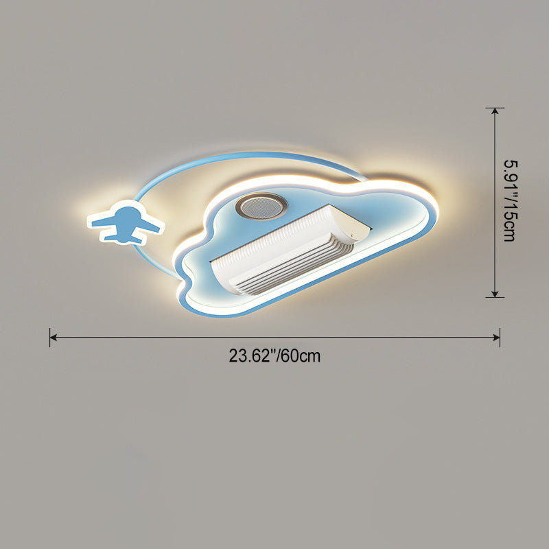Contemporary Cartoon Airplane Ceiling Fan Light - Kids Bedroom LED Flush Mount  

Elevate your child's bedroom with this delightful contemporary cartoon airplane ceiling fan light. Designed for little aviators, it combines a fun airplane theme with soft c
