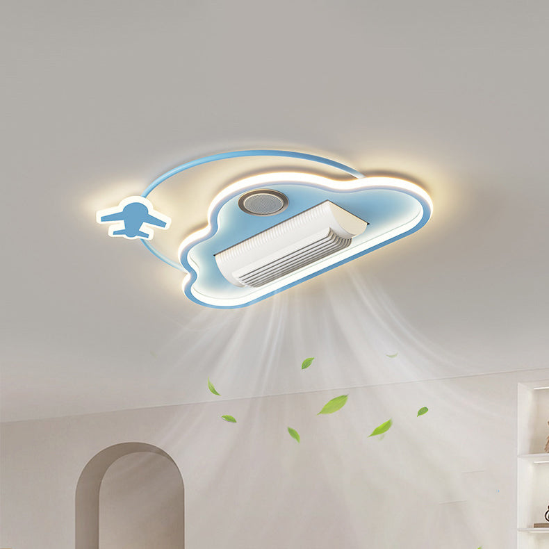 Contemporary Cartoon Airplane Ceiling Fan Light - Kids Bedroom LED Flush Mount  

Elevate your child's bedroom with this delightful contemporary cartoon airplane ceiling fan light. Designed for little aviators, it combines a fun airplane theme with soft c