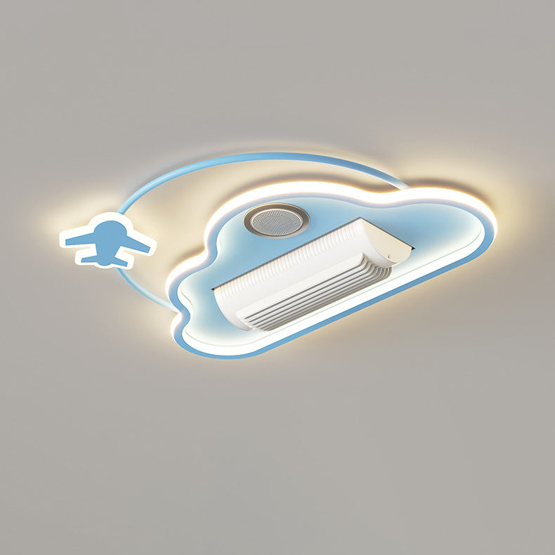 Contemporary Cartoon Airplane Ceiling Fan Light - Kids Bedroom LED Flush Mount  

Elevate your child's bedroom with this delightful contemporary cartoon airplane ceiling fan light. Designed for little aviators, it combines a fun airplane theme with soft c