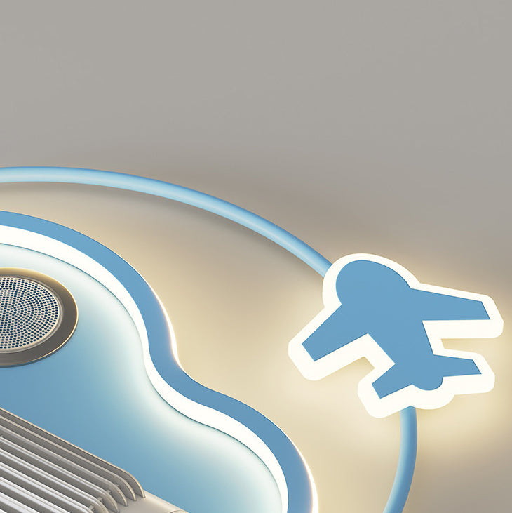 Contemporary Cartoon Airplane Ceiling Fan Light - Kids Bedroom LED Flush Mount  

Elevate your child's bedroom with this delightful contemporary cartoon airplane ceiling fan light. Designed for little aviators, it combines a fun airplane theme with soft c