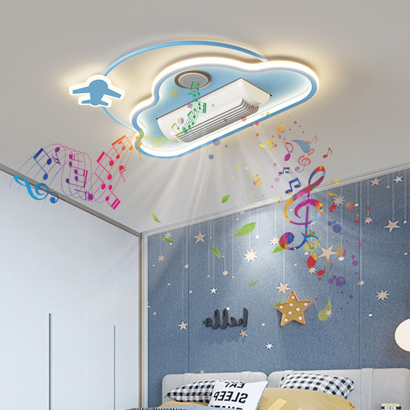 Contemporary Cartoon Airplane Ceiling Fan Light - Kids Bedroom LED Flush Mount  

Elevate your child's bedroom with this delightful contemporary cartoon airplane ceiling fan light. Designed for little aviators, it combines a fun airplane theme with soft c