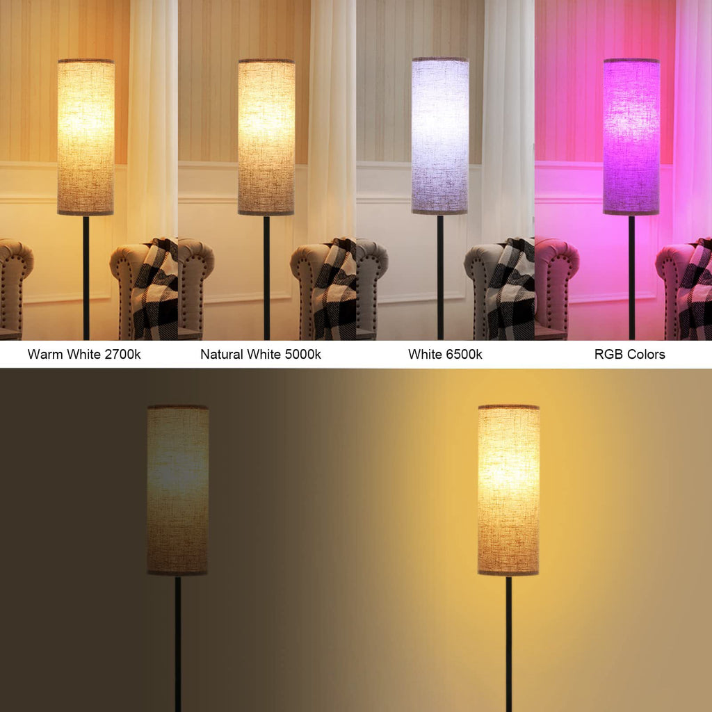 Modern Minimalist Cylinder Floor Lamp - Iron Fabric, 1-Light Design for Bedroom
