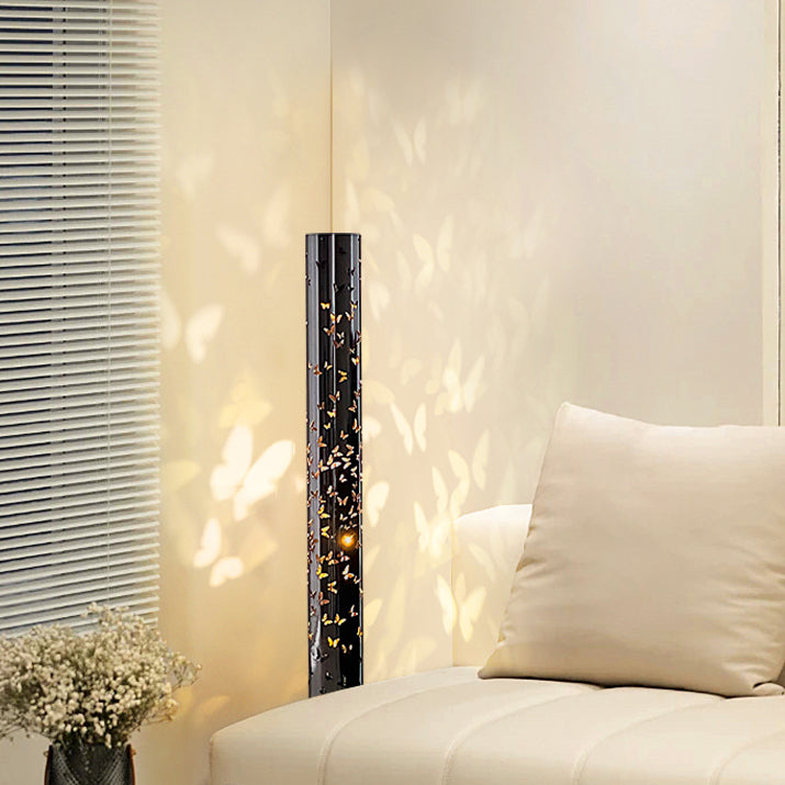 Contemporary Scandinavian Cylinder Disc Base Butterfly Textured Stainless Steel LED Floor Lamp for Living Room 

Elevate your living space with this stylish standing floor lamp, featuring a sleek cylinder design and butterfly texture. Crafted from durable