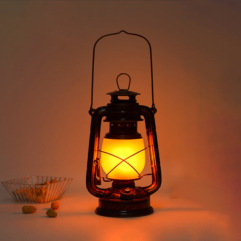 Vintage Rechargeable Acrylic LED Table Lamp - Cylinder Bent Tube Design for Bedroom
