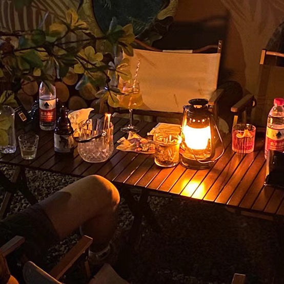 Vintage Rechargeable Acrylic LED Table Lamp - Cylinder Bent Tube Design for Bedroom