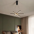 Contemporary Scandinavian LED Chandelier for Living Room - Rectangular Aluminum Acrylic Design