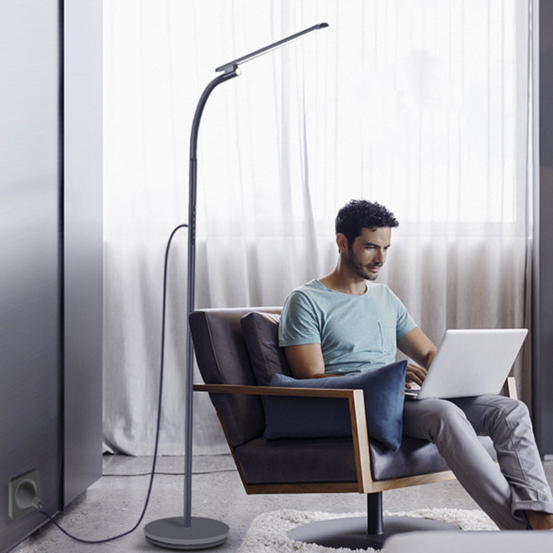 Modern Minimalist LED Floor Lamp - Rectangular ABS Aluminum Design for Living Room Lighting