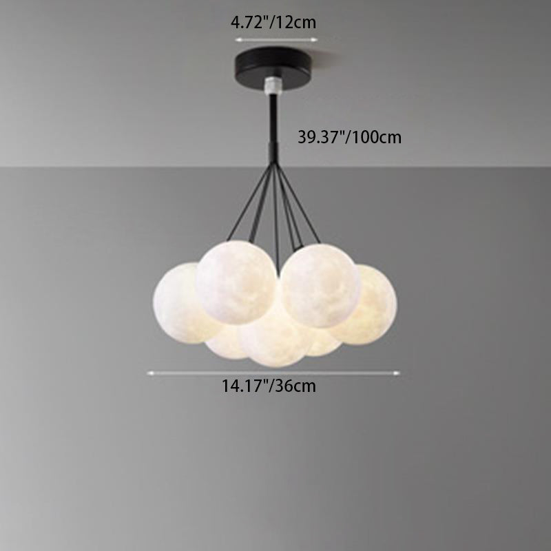 Contemporary Branch Bubbles Iron Resin Chandelier 7/13 Light for Living Room