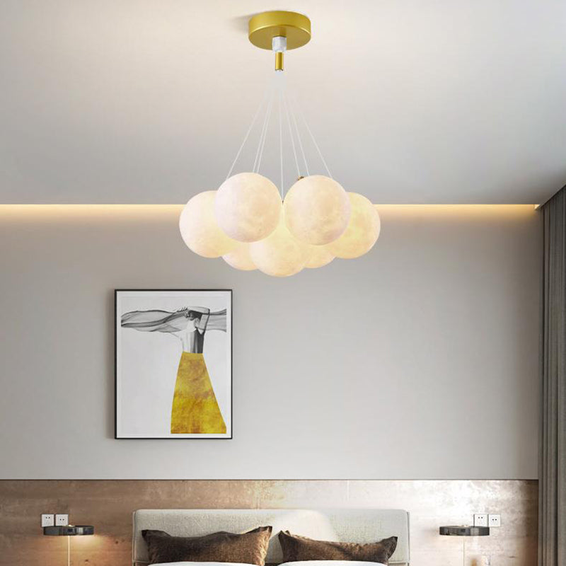 Contemporary Branch Bubbles Iron Resin Chandelier 7/13 Light for Living Room