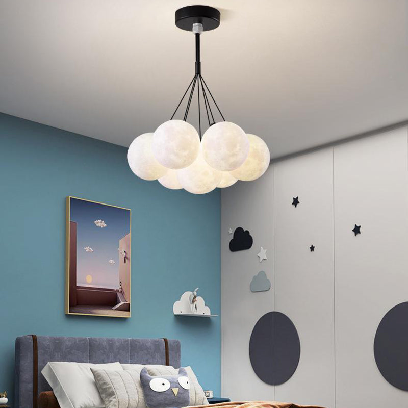 Contemporary Branch Bubbles Iron Resin Chandelier 7/13 Light for Living Room