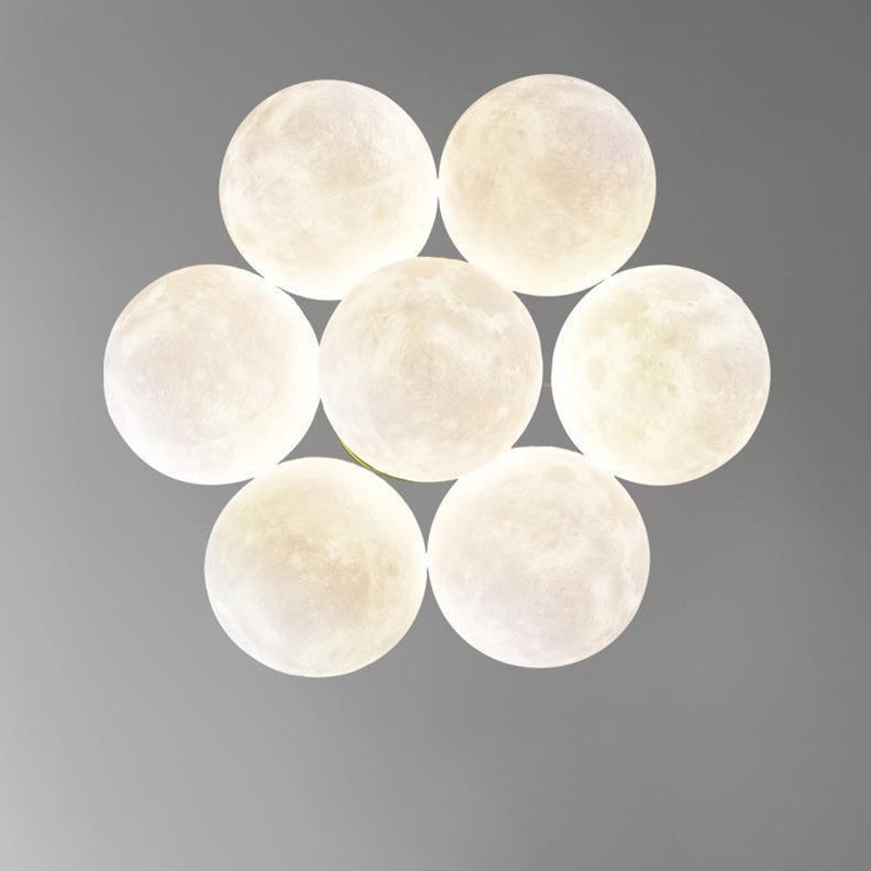 Contemporary Branch Bubbles Iron Resin Chandelier 7/13 Light for Living Room