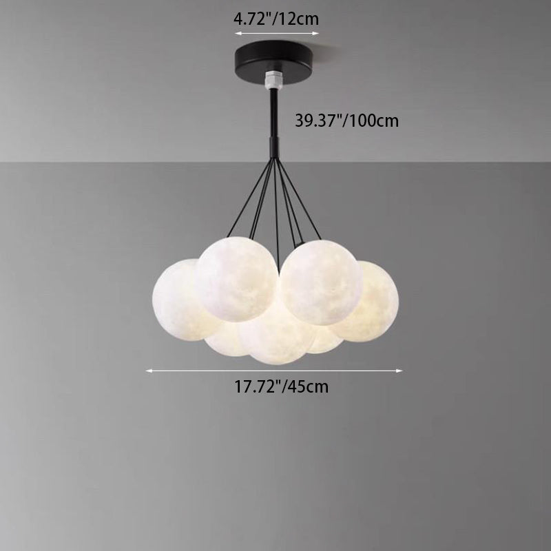 Contemporary Branch Bubbles Iron Resin Chandelier 7/13 Light for Living Room