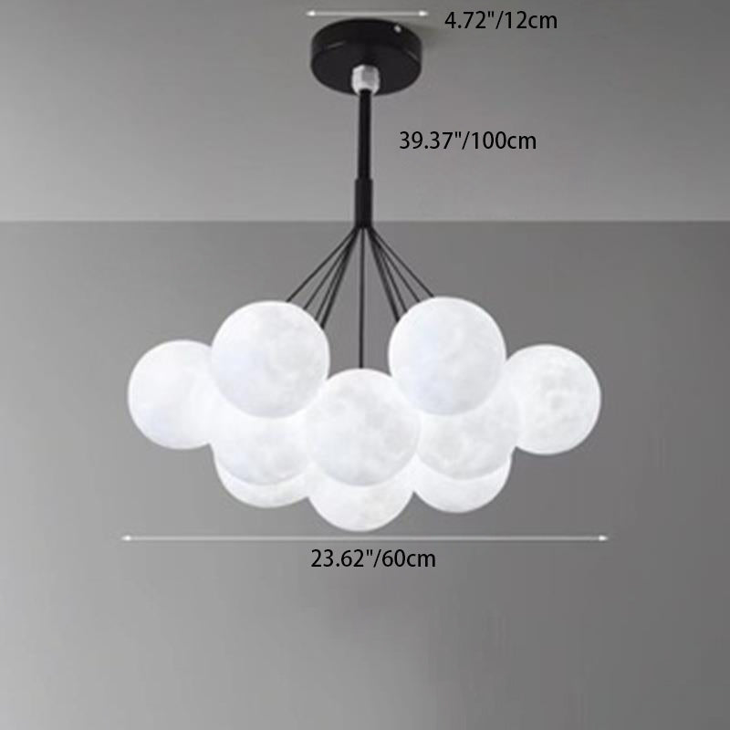Contemporary Branch Bubbles Iron Resin Chandelier 7/13 Light for Living Room