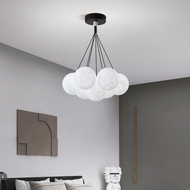 Contemporary Branch Bubbles Iron Resin Chandelier 7/13 Light for Living Room