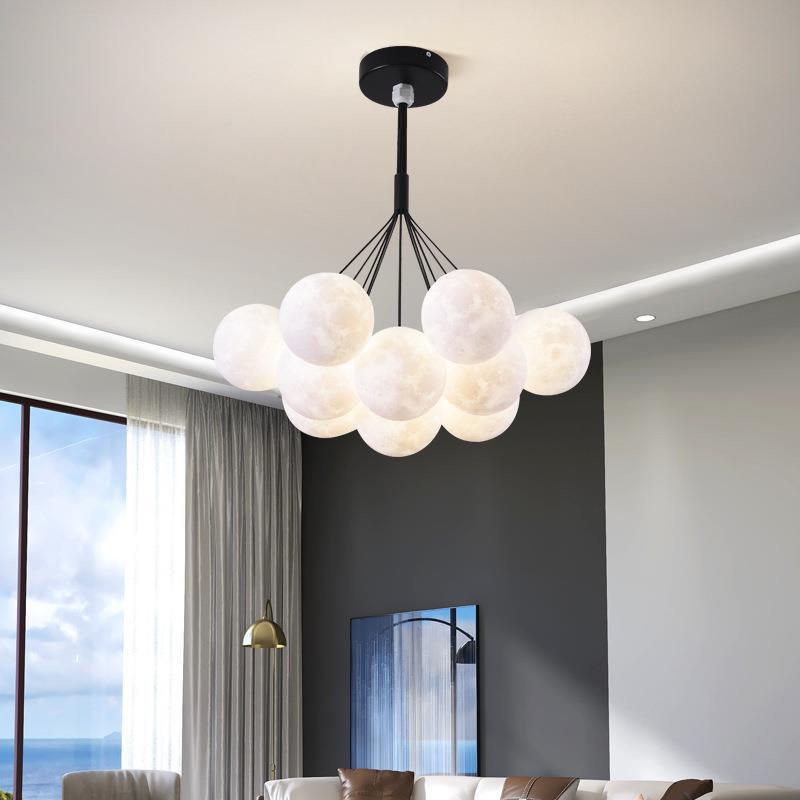 Contemporary Branch Bubbles Iron Resin Chandelier 7/13 Light for Living Room