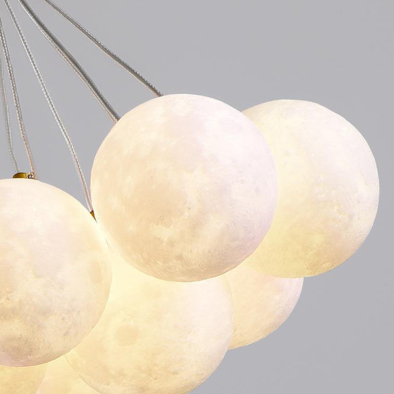 Contemporary Branch Bubbles Iron Resin Chandelier 7/13 Light for Living Room