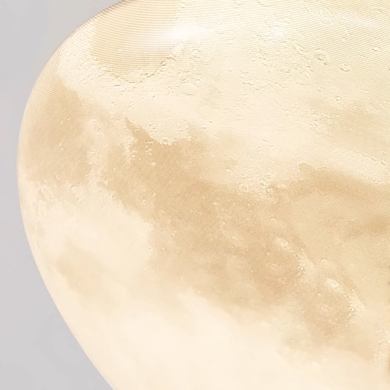 Contemporary Moon Earth Semicircle LED Flush Mount Ceiling Light for Bedroom