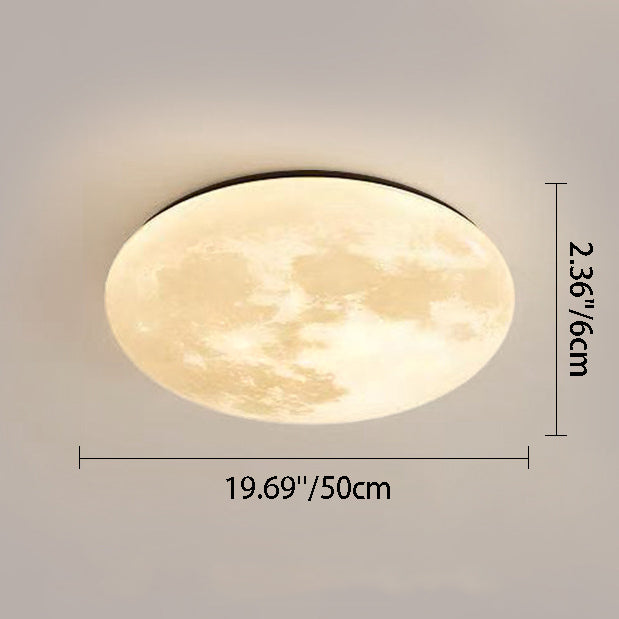 Contemporary Moon Earth Semicircle LED Flush Mount Ceiling Light for Bedroom