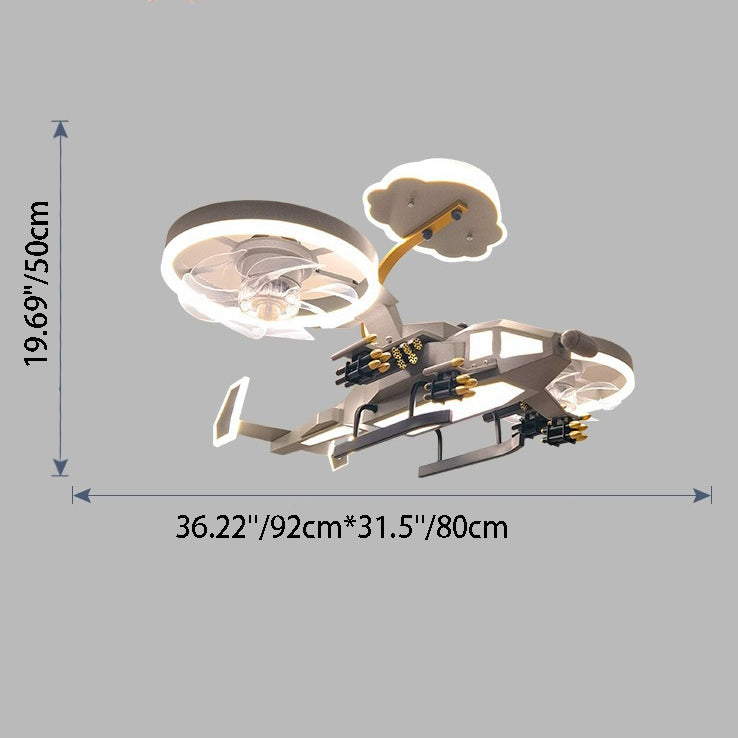 Contemporary Kids Airplane Acrylic LED Ceiling Fan Light for Bedroom 

Illuminate your child's room with this stylish and fun airplane-themed ceiling fan light. Featuring a modern design, the acrylic construction provides a bright and energy-efficient LED