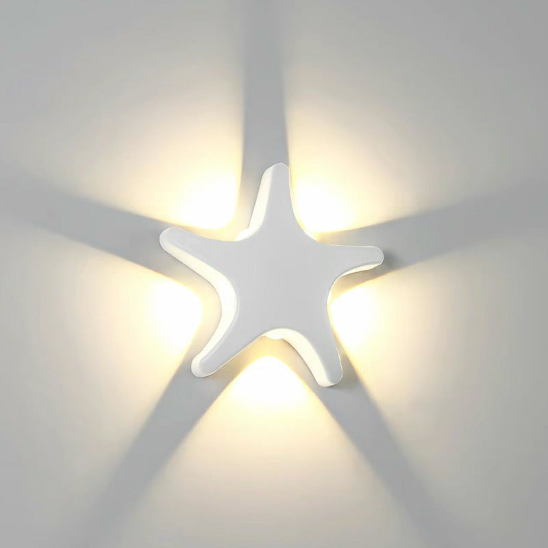 Contemporary Starfish LED Outdoor Wall Sconce - Waterproof Die-Cast Aluminum & Acrylic Patio Lamp