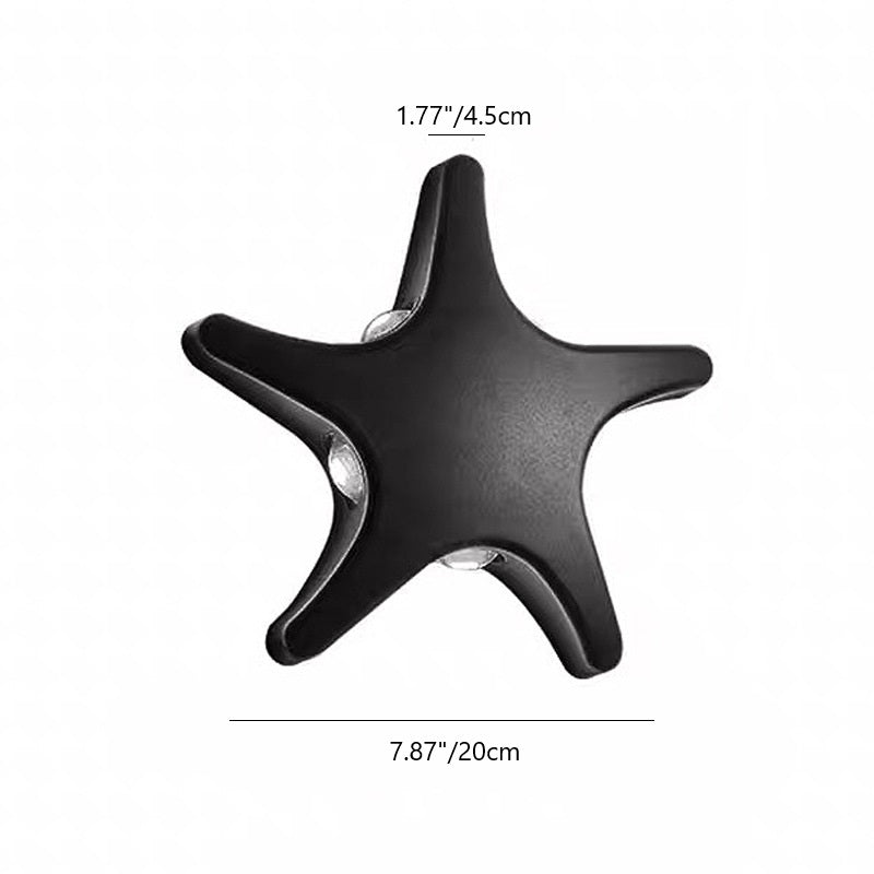Contemporary Starfish LED Outdoor Wall Sconce - Waterproof Die-Cast Aluminum & Acrylic Patio Lamp