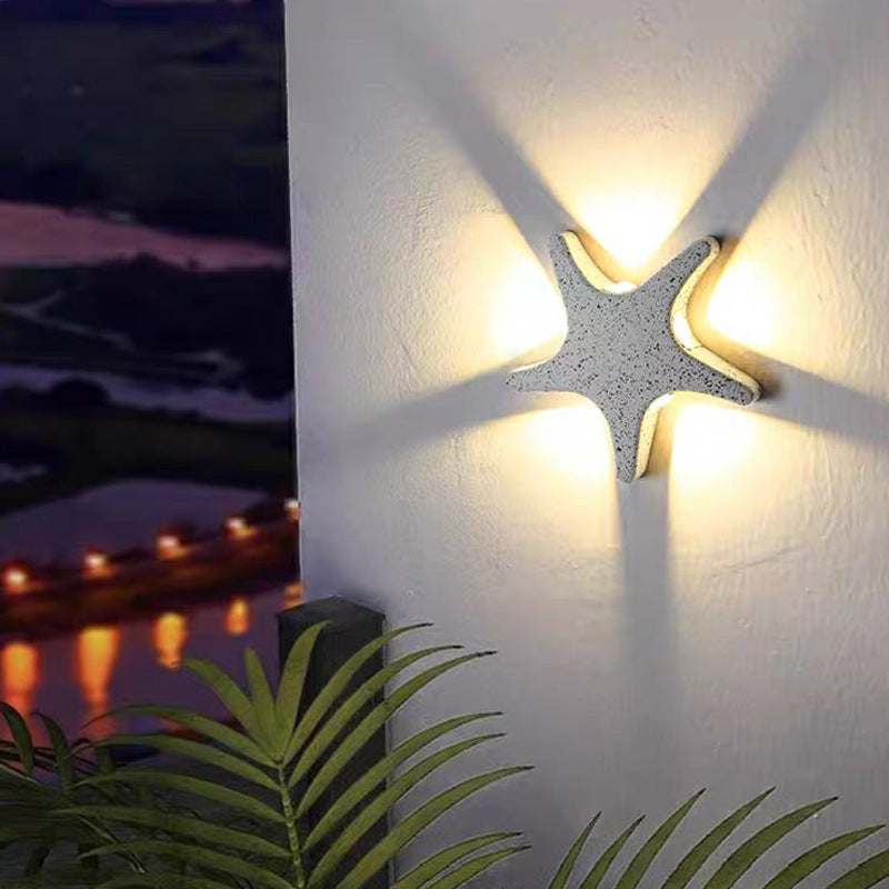 Starfish LED Outdoor Wall Sconce - Waterproof Die-Cast Aluminum & Acrylic Lamp for Patio