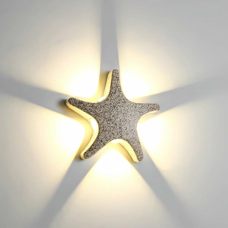 Starfish LED Outdoor Wall Sconce - Waterproof Die-Cast Aluminum & Acrylic Lamp for Patio