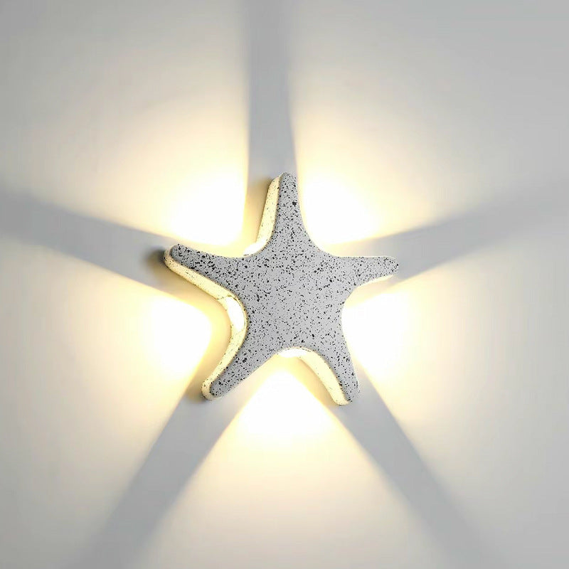 Contemporary Starfish LED Outdoor Wall Sconce - Waterproof Die-Cast Aluminum & Acrylic Patio Lamp