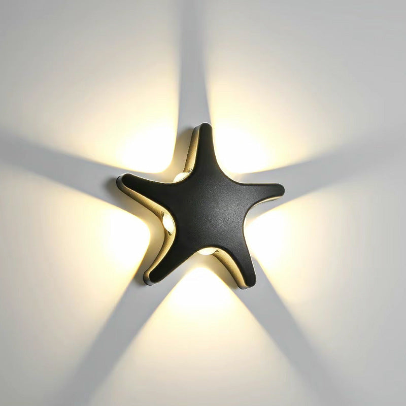 Starfish LED Outdoor Wall Sconce - Waterproof Die-Cast Aluminum & Acrylic Lamp for Patio