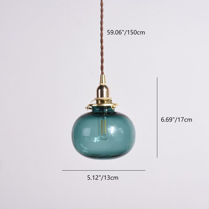 Vintage Oval Copper Pendant Light for Bedroom - 1-Light Traditional Design