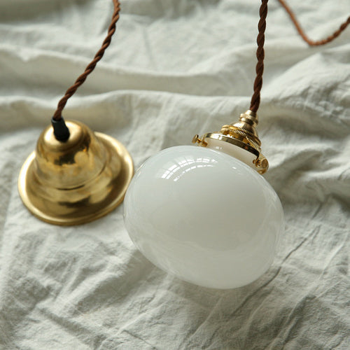 Vintage Oval Copper Pendant Light for Bedroom - 1-Light Traditional Design
