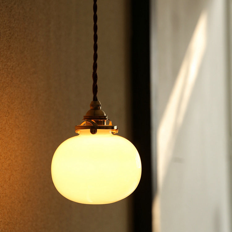 Vintage Oval Copper Pendant Light for Bedroom - 1-Light Traditional Design
