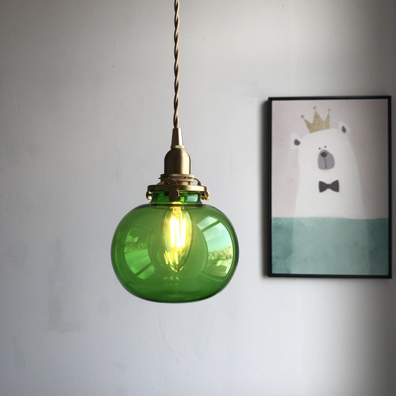 Vintage Oval Copper Pendant Light for Bedroom - 1-Light Traditional Design
