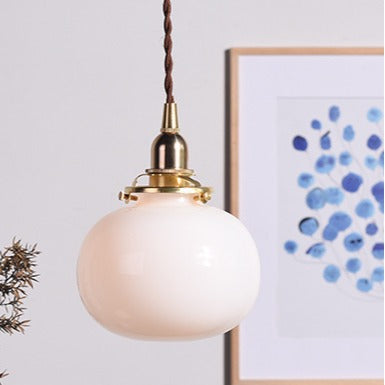 Vintage Oval Copper Pendant Light for Bedroom - 1-Light Traditional Design
