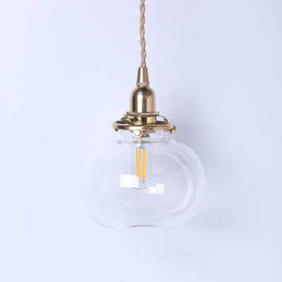 Vintage Oval Copper Pendant Light for Bedroom - 1-Light Traditional Design