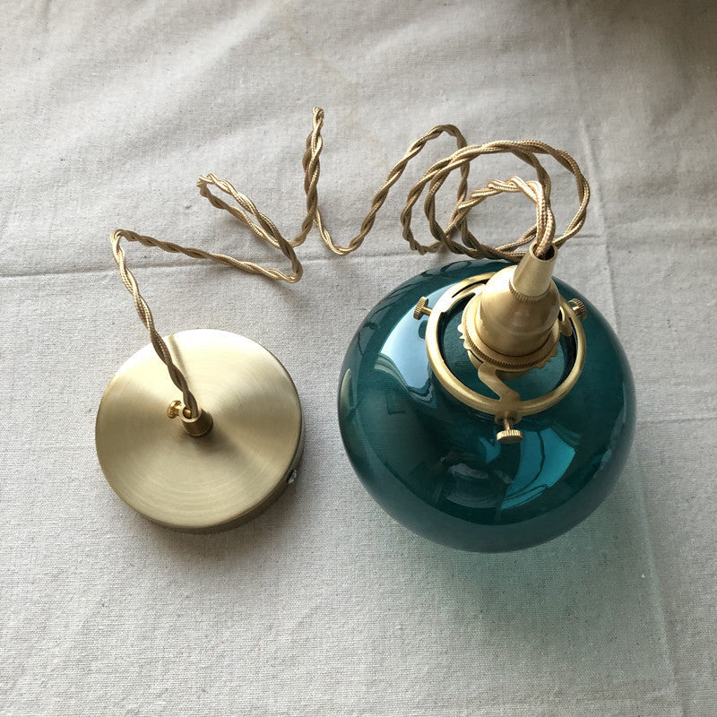 Vintage Oval Copper Pendant Light for Bedroom - 1-Light Traditional Design