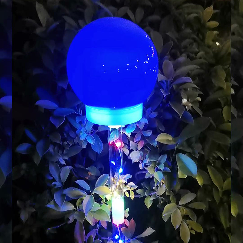 Contemporary Industrial Globe Solar LED Lawn Light - Waterproof Outdoor Patio Insert