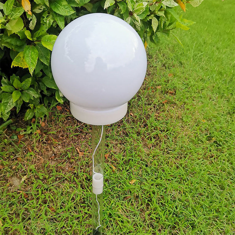 Contemporary Industrial Globe Solar LED Lawn Light - Waterproof Outdoor Patio Insert