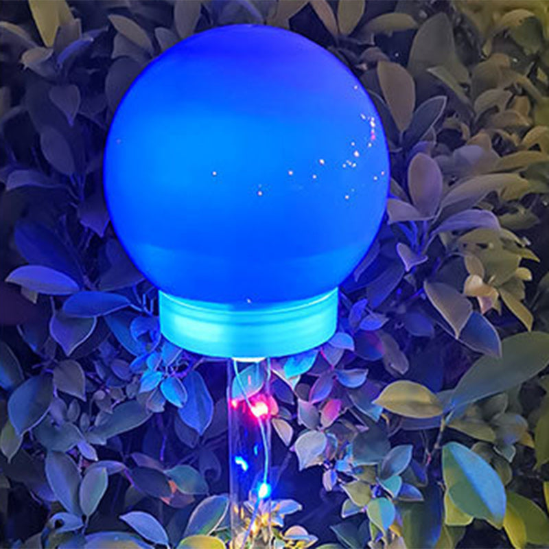 Contemporary Industrial Globe Solar LED Lawn Light - Waterproof Outdoor Patio Insert