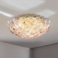 Modern Art Deco 6-Light Semi-Flush Mount Petal Glass Ceiling Light for Living Room