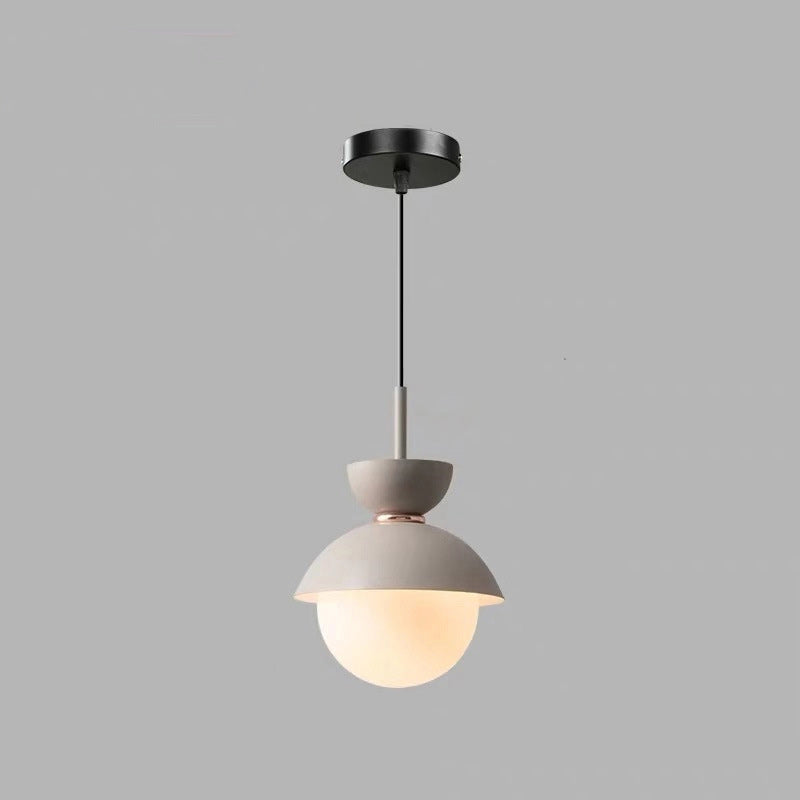 Contemporary Scandinavian Aluminum Globe Pendant Light - 1-Light Glass Shade for Dining Room