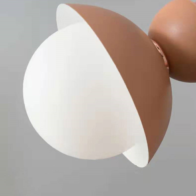 Contemporary Scandinavian Aluminum Globe Pendant Light - 1-Light Glass Shade for Dining Room
