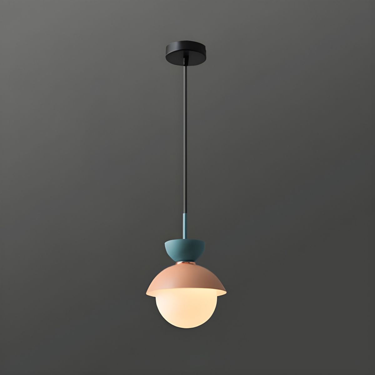 Contemporary Scandinavian Aluminum Globe Pendant Light - 1-Light Glass Shade for Dining Room
