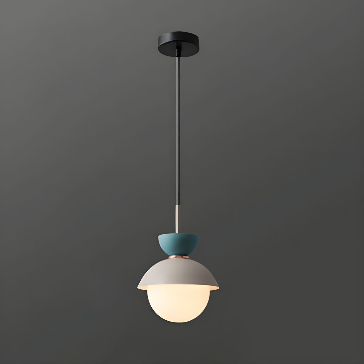 Contemporary Scandinavian Aluminum Globe Pendant Light - 1-Light Glass Shade for Dining Room