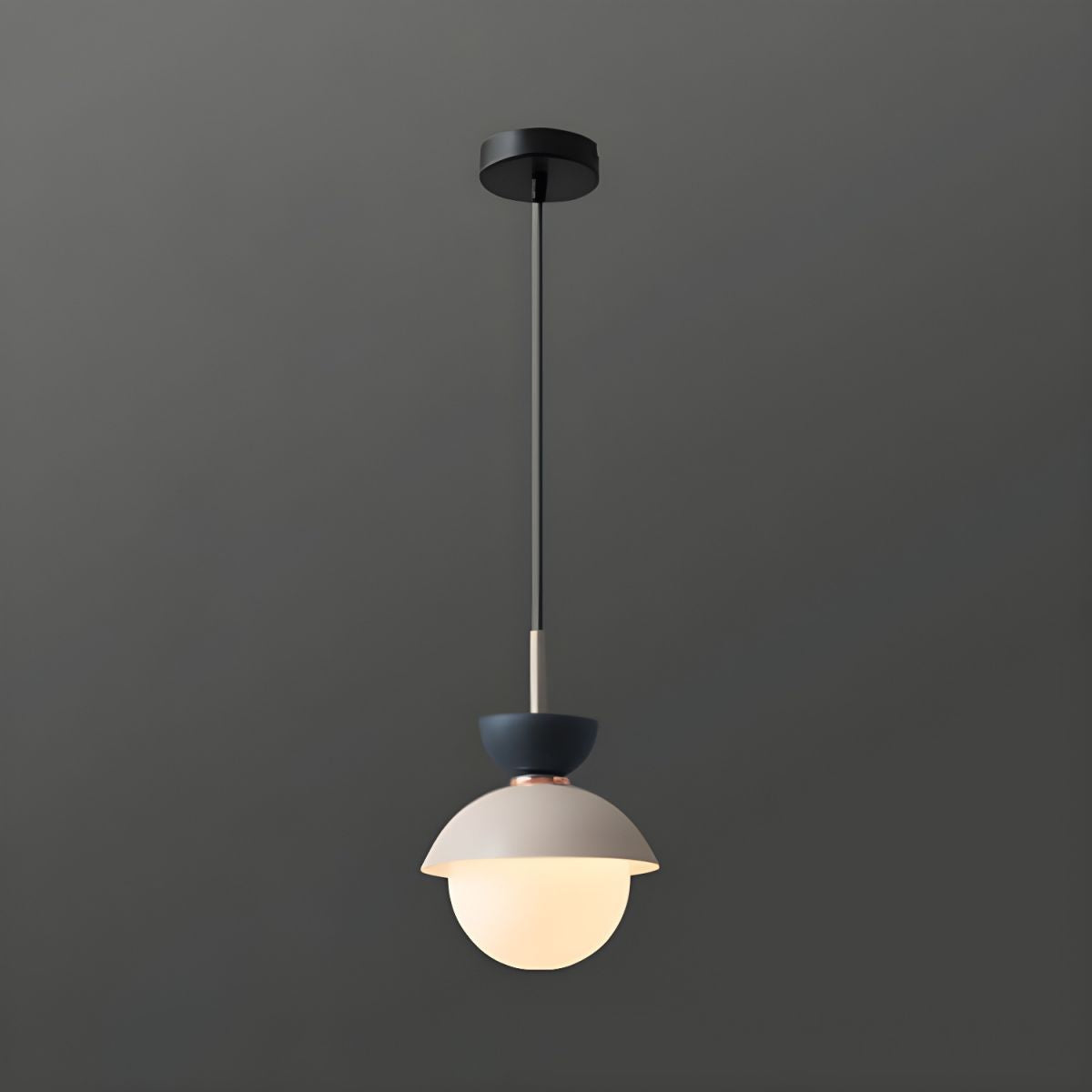 Contemporary Scandinavian Aluminum Globe Pendant Light - 1-Light Glass Shade for Dining Room