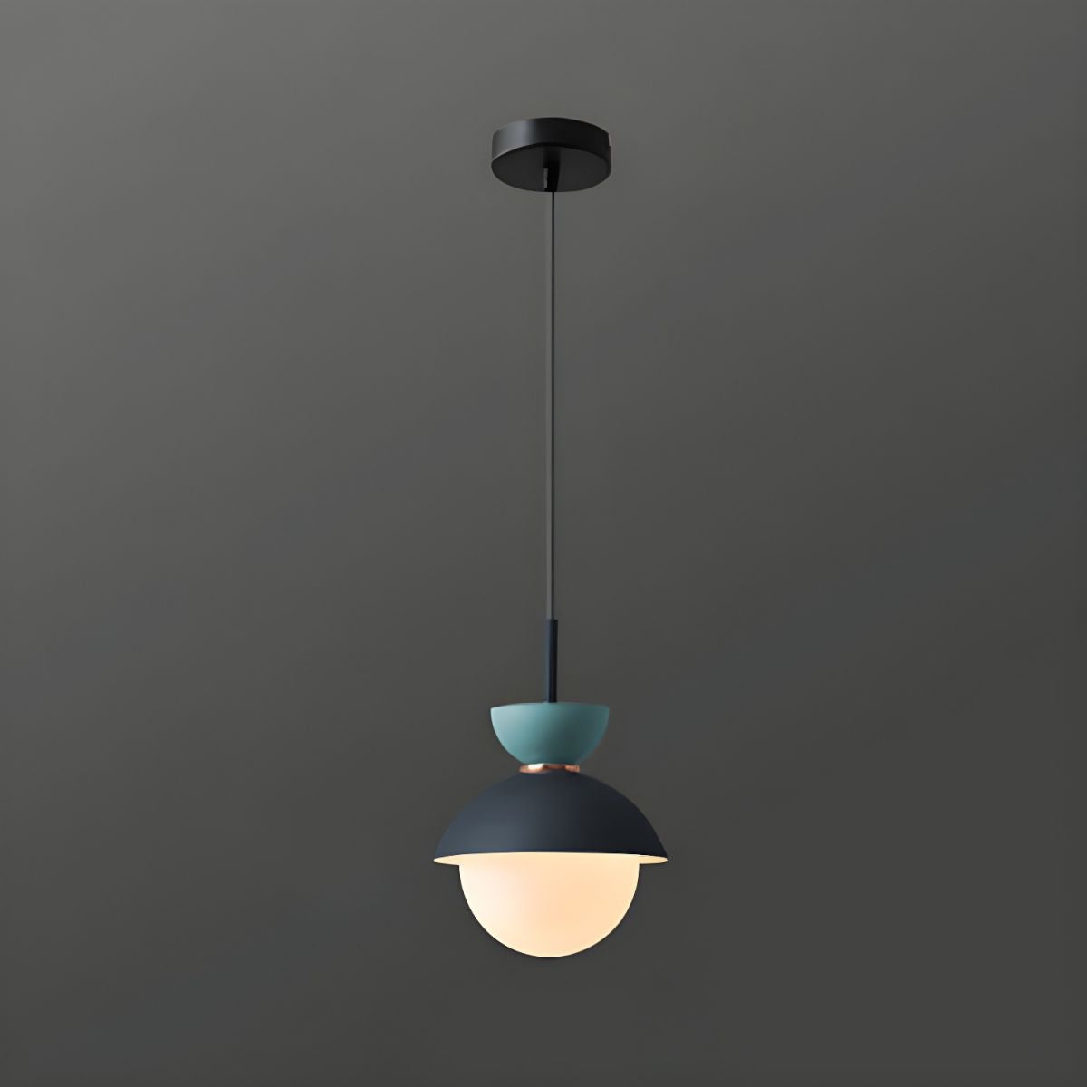 Contemporary Scandinavian Aluminum Globe Pendant Light - 1-Light Glass Shade for Dining Room