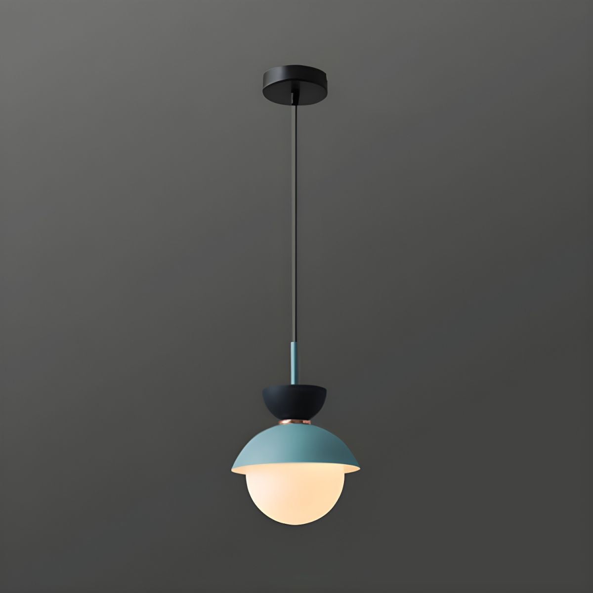 Contemporary Scandinavian Aluminum Globe Pendant Light - 1-Light Glass Shade for Dining Room