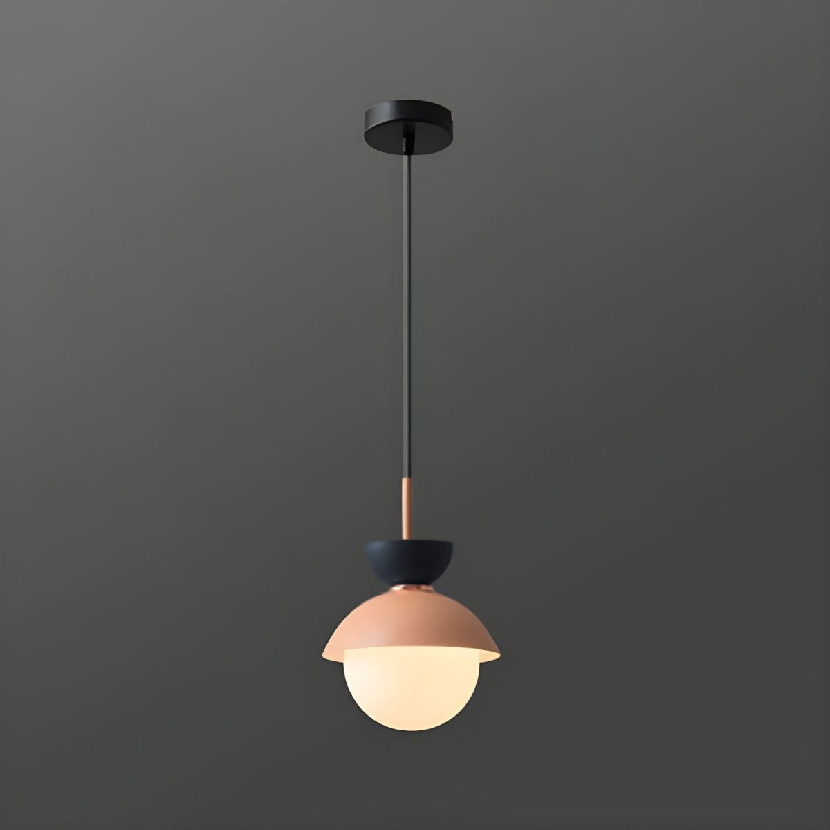 Contemporary Scandinavian Aluminum Globe Pendant Light - 1-Light Glass Shade for Dining Room