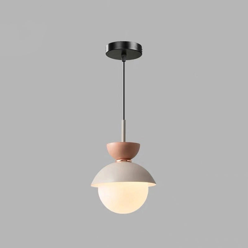 Contemporary Scandinavian Aluminum Globe Pendant Light - 1-Light Glass Shade for Dining Room