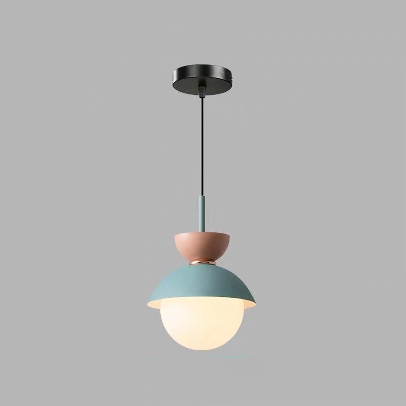 Contemporary Scandinavian Aluminum Globe Pendant Light - 1-Light Glass Shade for Dining Room
